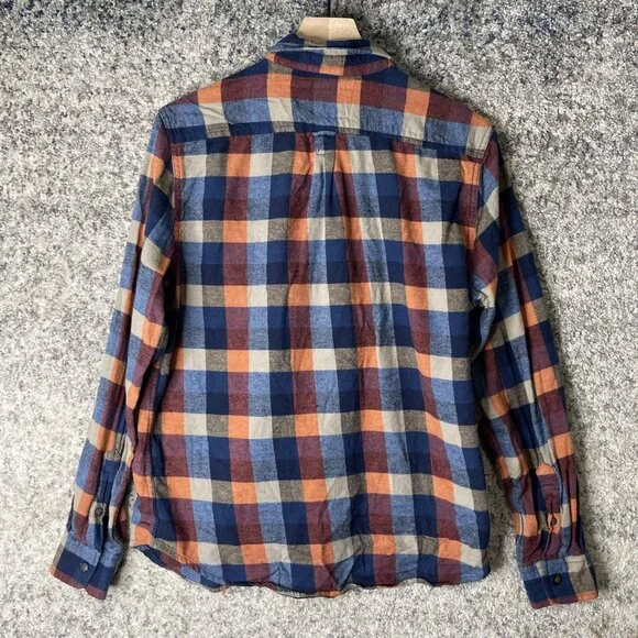 Denim & Flower Ricky Singh Shirt Mens Large Blue Plaid Flannel Button Up Cotton - Picture 8 of 8